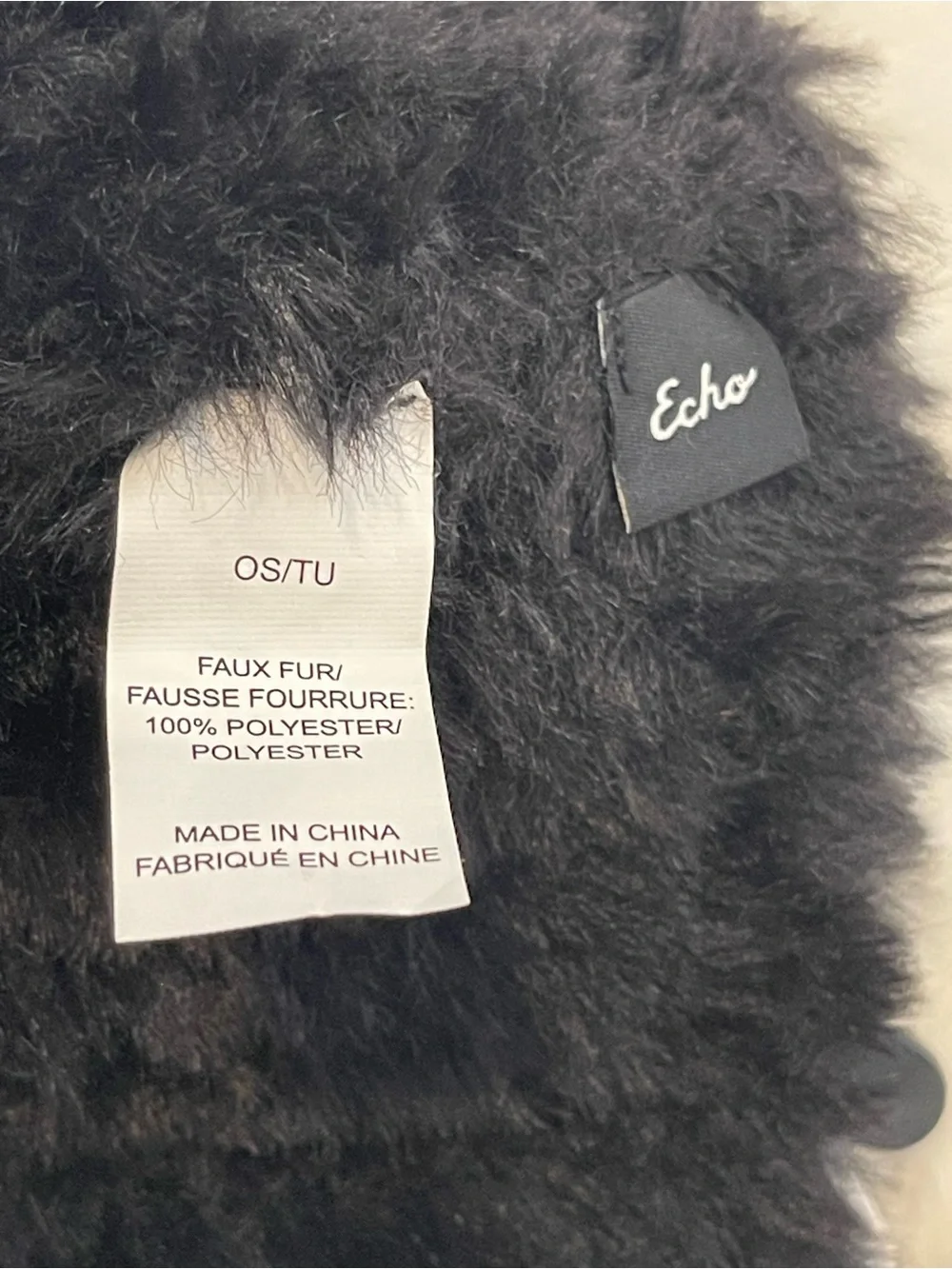 Echo Black Faux Fur Headband/ear warmer
